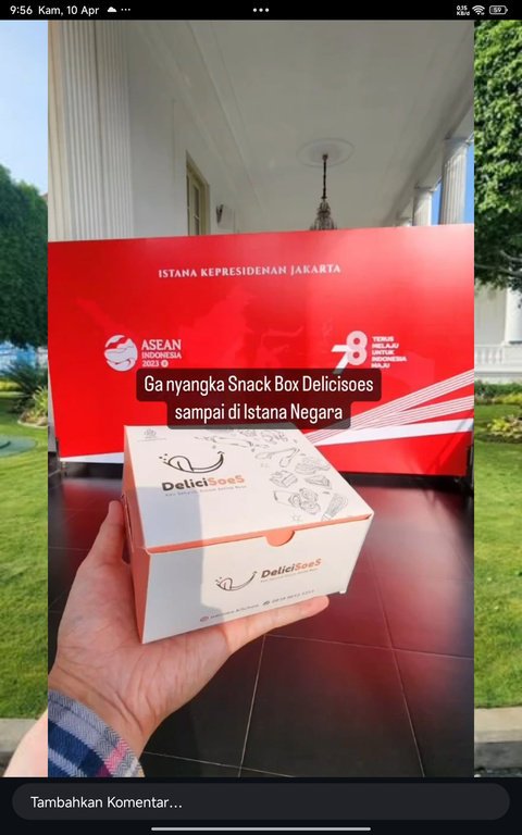 Snack box DeliciSoes di Istana Kepresidenan Jakarta
